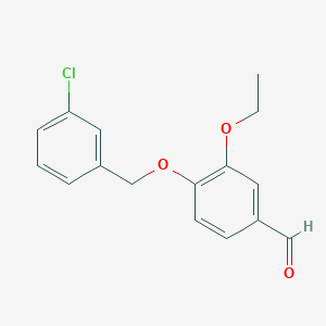 molecular formula C16H15ClO3 B1595606 4-[(3-Chlorobenzyl)oxy]-3-ethoxybenzaldehyde CAS No. 384857-22-1