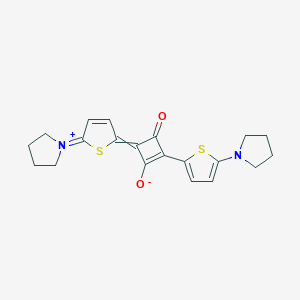 B159563 3-Oxo-4-(5-pyrrolidin-1-ium-1-ylidenethiophen-2-ylidene)-2-(5-pyrrolidin-1-ylthiophen-2-yl)cyclobuten-1-olate CAS No. 137020-21-4