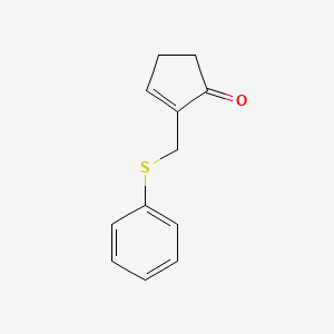 molecular formula C12H12OS B1595729 2-[(苯硫基)甲基]-2-环戊烯-1-酮 CAS No. 76047-52-4