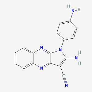 molecular formula C17H12N6 B1595861 2-氨基-1-(4-氨基苯基)-1H-吡咯并[2,3-b]喹喔啉-3-腈 CAS No. 301358-46-3