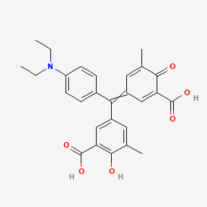 B1596143 5-[(3-Carboxy-5-methyl-4-oxocyclohexa-2,5-dien-1-ylidene)-[4-(diethylamino)phenyl]methyl]-2-hydroxy-3-methylbenzoic acid CAS No. 7452-51-9