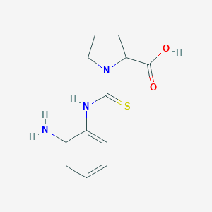 molecular formula C12H15N3O2S B159615 1-[(2-Aminophenyl)carbamothioyl]pyrrolidine-2-carboxylic acid CAS No. 125421-24-1