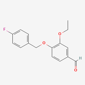 molecular formula C16H15FO3 B1596218 3-Ethoxy-4-[(4-fluorobenzyl)oxy]benzaldehyde CAS No. 352455-50-6