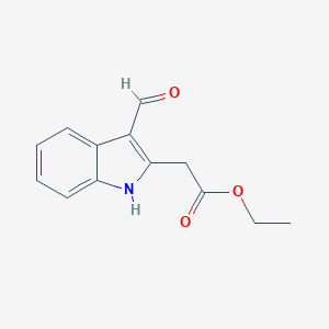 molecular formula C13H13NO3 B159625 乙酸（3-甲酰-1H-吲哚-2-基）乙酯 CAS No. 129410-12-4