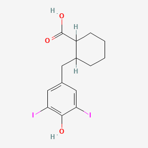 molecular formula C14H16I2O3 B1596269 2-(3,5-Diiodo-4-hydroxybenzyl)cyclohexanecarboxylic acid CAS No. 530-77-8