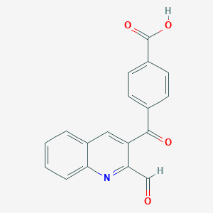 B159635 3-(4-Carboxybenzoyl)-2-quinolinecarboxaldehyde CAS No. 131124-59-9
