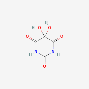 molecular formula C4H4N2O5 B1596363 2,4,6(1H,3H,5H)-Pyrimidinetrione, 5,5-dihydroxy- CAS No. 3237-50-1