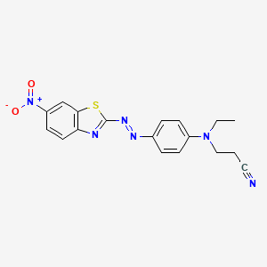 molecular formula C18H16N6O2S B1596408 Propanenitrile, 3-[ethyl[4-[(6-nitro-2-benzothiazolyl)azo]phenyl]amino]- CAS No. 25510-81-0