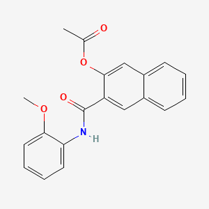molecular formula C20H17NO4 B1596538 2-(N-(o-Methoxyphenyl)carbamoyl)-3-naphthyl acetate CAS No. 7128-79-2
