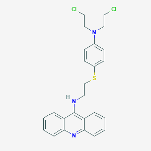 molecular formula C25H25Cl2N3S B159659 N-(2-((4-(Bis(2-chloroethyl)amino)phenyl)thio)ethyl)-9-acridinamine CAS No. 130031-48-0