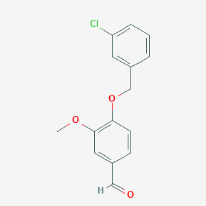molecular formula C15H13ClO3 B1596641 4-[(3-氯苄基)氧基]-3-甲氧基苯甲醛 CAS No. 588678-16-4