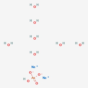 molecular formula Na2HAsO4. 7H2O<br>AsHNa2O4<br>HNa2AsO4<br>AsH15Na2O11 B159668 砷酸钠七水合物 CAS No. 10048-95-0