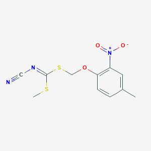 molecular formula C11H11N3O3S2 B1596743 [(4-Methyl-2-nitrophenoxy)methylsulfanyl-methylsulfanylmethylidene]cyanamide CAS No. 494763-18-7