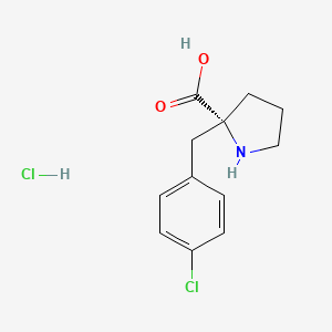 molecular formula C12H15Cl2NO2 B1596747 (R)-2-(4-Chlorobenzyl)pyrrolidine-2-carboxylic acid hydrochloride CAS No. 1049741-04-9