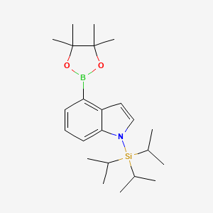 molecular formula C23H38BNO2Si B1596788 4-(4,4,5,5-Tetramethyl-1,3,2-dioxaborolan-2-YL)-1-(triisopropylsilyl)-1H-indole CAS No. 690632-17-8
