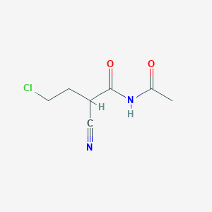 molecular formula C7H9ClN2O2 B159680 N-acetyl-4-chloro-2-cyanobutanamide CAS No. 133036-82-5