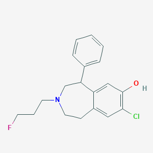 molecular formula C19H21ClFNO B159681 8-Chloro-3-(3-fluoropropyl)-5-phenyl-1,2,4,5-tetrahydro-3-benzazepin-7-ol CAS No. 133368-69-1
