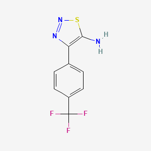 molecular formula C9H6F3N3S B1596833 4-[4-(三氟甲基)苯基]-1,2,3-噻二唑-5-胺 CAS No. 423769-76-0