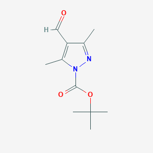 molecular formula C11H16N2O3 B1596851 叔丁基 4-甲酰基-3,5-二甲基-1H-吡唑-1-羧酸盐 CAS No. 844891-13-0