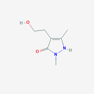 molecular formula C7H12N2O2 B1596860 4-(2-Hydroxyethyl)-2,5-dimethyl-1,2-dihydro-3H-pyrazol-3-one CAS No. 258281-02-6