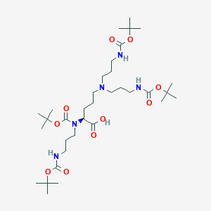 molecular formula C34H65N5O10 B1596890 Nα-Boc-Nα,δ,δ-三(3-Boc-氨基丙基)-L-鸟氨酸 CAS No. 464926-00-9