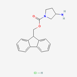 molecular formula C19H21ClN2O2 B1596891 3-氨基-1-N-Fmoc-吡咯烷盐酸盐 CAS No. 811841-92-6