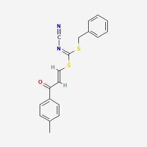 B1596912 Benzyl [3-oxo-3-(4-methylphenyl)prop-1-enyl]cyanocarbonimidodithioate CAS No. 275370-80-4