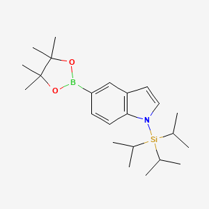 molecular formula C23H38BNO2Si B1596954 5-(4,4,5,5-tetramethyl-1,3,2-dioxaborolan-2-yl)-1-(triisopropylsilyl)-1H-indole CAS No. 690631-97-1