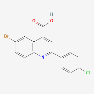 molecular formula C16H9BrClNO2 B1596972 6-Bromo-2-(4-chlorophenyl)quinoline-4-carboxylic acid CAS No. 351327-32-7