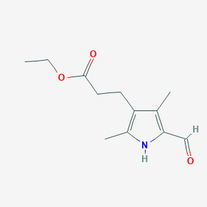 molecular formula C12H17NO3 B1596974 Ethyl 3-(5-formyl-2,4-dimethyl-1H-pyrrol-3-yl)propanoate CAS No. 21603-70-3