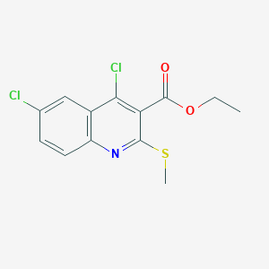 molecular formula C13H11Cl2NO2S B1597003 4,6-二氯-2-(甲硫基)喹啉-3-羧酸乙酯 CAS No. 227958-96-5