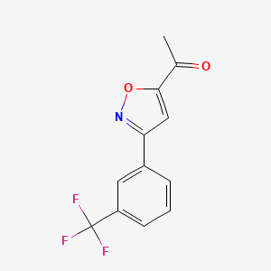 molecular formula C12H8F3NO2 B1597040 1-{3-[3-(三氟甲基)苯基]-1,2-噁唑-5-基}乙酮 CAS No. 264616-44-6