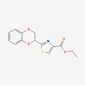 molecular formula C14H13NO4S B1597206 Ethyl 2-(2,3-dihydro-1,4-benzodioxin-2-yl)-1,3-thiazole-4-carboxylate CAS No. 465514-25-4