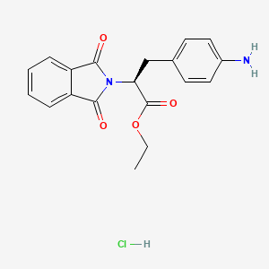 molecular formula C19H19ClN2O4 B1597242 Ethyl (S)-alpha-((4-aminophenyl)methyl)-1,3-dihydro-1,3-dioxo-2H-isoindole-2-acetate monohydrochloride CAS No. 97338-03-9