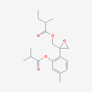 molecular formula C19H26O5 B1597357 (2-{4-甲基-2-[(2-甲基丙酰氧基)苯基]氧代环丙-2-基}甲基)2-甲基丁酸酯 CAS No. 22518-07-6