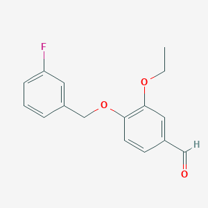 molecular formula C16H15FO3 B1597358 3-Ethoxy-4-[(3-fluorobenzyl)oxy]benzaldehyde CAS No. 346459-54-9
