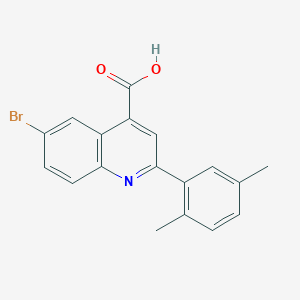 molecular formula C18H14BrNO2 B1597472 6-Bromo-2-(2,5-dimethylphenyl)quinoline-4-carboxylic acid CAS No. 371136-06-0