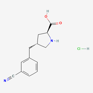 B1597540 (2S,4R)-4-(3-Cyanobenzyl)pyrrolidine-2-carboxylic acid hydrochloride CAS No. 1049744-07-1