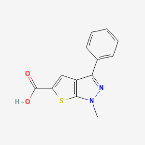 molecular formula C13H10N2O2S B1597553 1-methyl-3-phenyl-1H-thieno[2,3-c]pyrazole-5-carboxylic acid CAS No. 25252-47-5