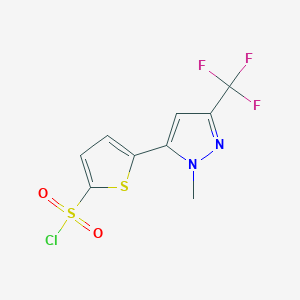 molecular formula C9H6ClF3N2O2S2 B1597567 5-[1-甲基-3-(三氟甲基)-1H-吡唑-5-基]噻吩-2-磺酰氯 CAS No. 230295-11-1