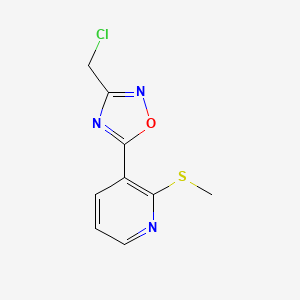 B1597583 3-[3-(Chloromethyl)-1,2,4-oxadiazol-5-yl]-2-(methylthio)pyridine CAS No. 252914-65-1