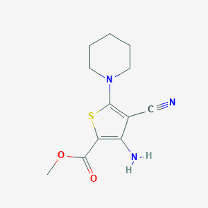 molecular formula C12H15N3O2S B1597588 Methyl 3-amino-4-cyano-5-piperidinothiophene-2-carboxylate CAS No. 499771-09-4