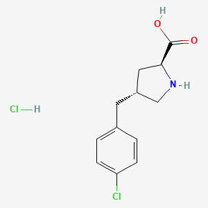 molecular formula C12H15Cl2NO2 B1597828 (2S,4R)-4-(4-Chlorobenzyl)pyrrolidine-2-carboxylic acid hydrochloride CAS No. 1049733-88-1
