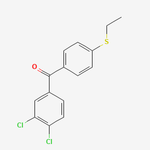 molecular formula C15H12Cl2OS B1597937 3,4-二氯-4'-(乙硫基)二苯甲酮 CAS No. 844885-36-5