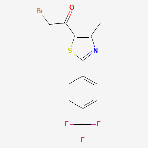 molecular formula C13H9BrF3NOS B1597962 2-溴-1-{4-甲基-2-[4-(三氟甲基)苯基]-1,3-噻唑-5-基}-1-乙酮 CAS No. 845885-81-6