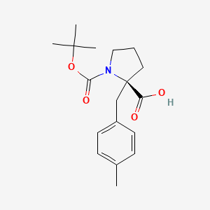 molecular formula C18H25NO4 B1597981 (R)-1-(叔丁氧羰基)-2-(4-甲基苄基)吡咯烷-2-羧酸 CAS No. 706806-62-4