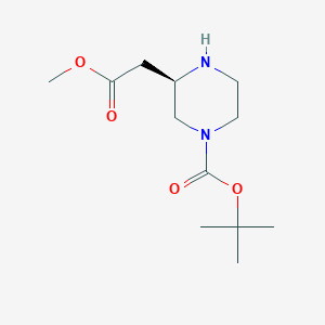 molecular formula C12H22N2O4 B1598071 (R)-4-N-Boc-Piperazine-2-acetic acid methyl ester CAS No. 1217683-44-7