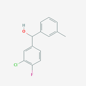 B1598113 3-Chloro-4-fluoro-3'-methylbenzhydrol CAS No. 842140-69-6