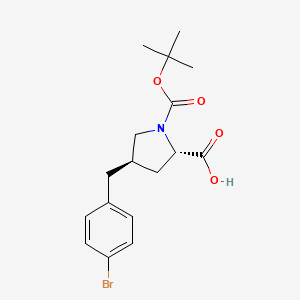 molecular formula C17H22BrNO4 B1598139 (2S,4R)-4-(4-Bromobenzyl)-1-(tert-butoxycarbonyl)pyrrolidine-2-carboxylic acid CAS No. 959576-28-4