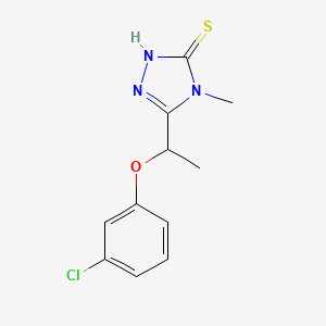 molecular formula C11H12ClN3OS B1598280 5-[1-(3-氯苯氧基)乙基]-4-甲基-4H-1,2,4-三唑-3-硫醇 CAS No. 667414-17-7